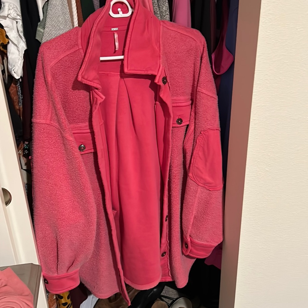 Free People Ruby shacket in pink spark
